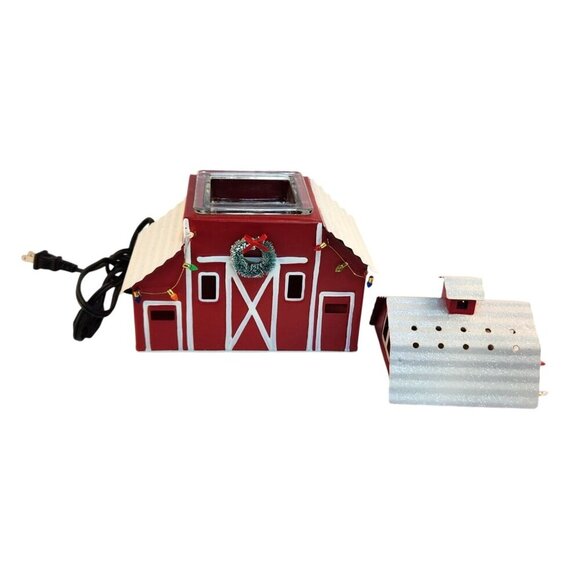 Scentsy Authentic Red Barn Wax Warmer With Light-Up Windows & Glittered Roof Des - Picture 4 of 12